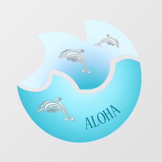 アロハ | Coastal Blue Wave Dolphins ウィンドウサイン (シート)