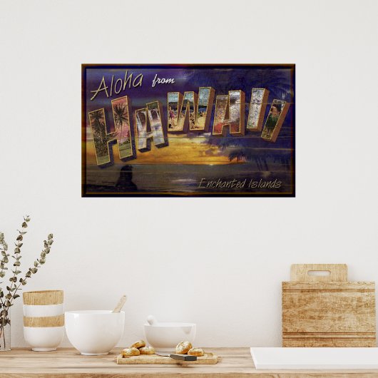 アロハ・fromハワイヴィンテージ標識 ポスター (キッチン)