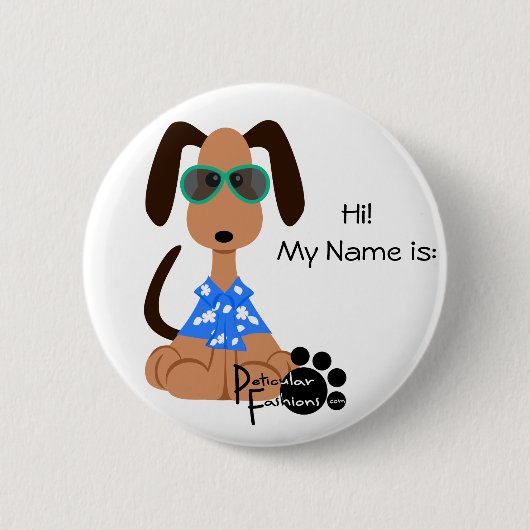 アロハDeojeeの名前入りの記章 缶バッジ (正面)