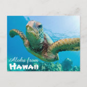 アロハfrom Hawaii Honu Green Sea Turtle ポストカード (正面)