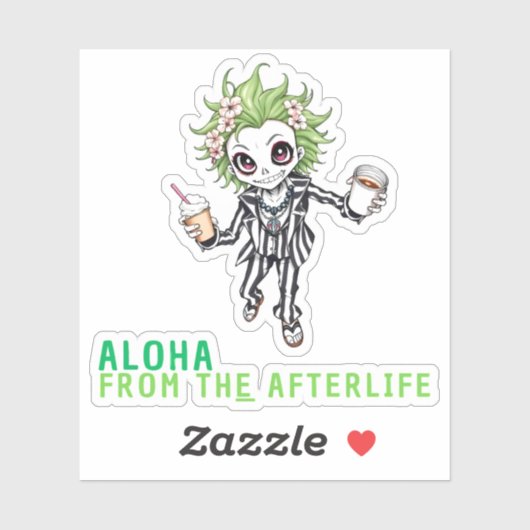 アロハfrom theアフターライフかわいいゴシックチビ(小さくかわいく書いた感じ)スケルトン シール (シート)