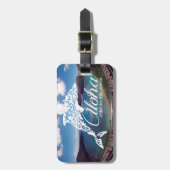 アロハHanauma湾のハワイのイルカ ラゲッジタグ (正面縦)