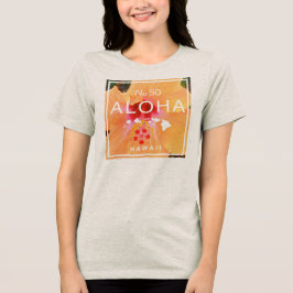 アロハNo 50オレンジハイビスカス トライブレンドTシャツ