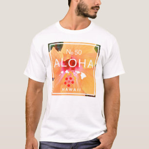 アロハNo 50オレンジハイビスカス Tシャツ