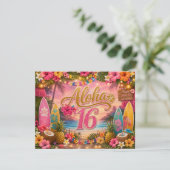 アロハSweet 16 誕生日 招待状 (スタンド正面)