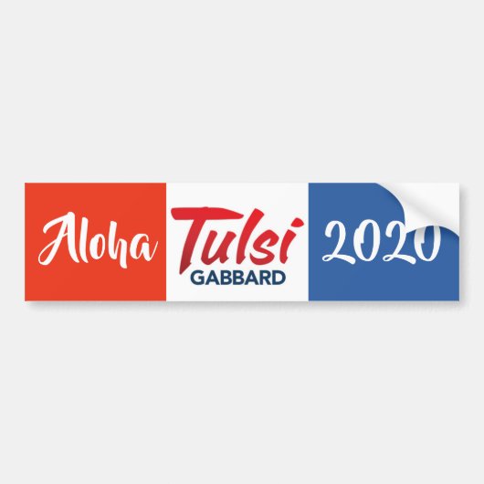 アロハTulsi Gabbard 2020年 バンパーステッカー (正面)