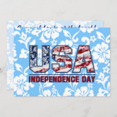 アロハUSAハワイアンフローラパーティの招待状 招待状 (正面/裏面)