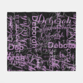 アロバパーソナライズされたタイポグラフィ毛布 フリースブランケット (正面(横))