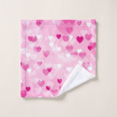 アロバーハート、ピンク バスタオルセット (ウォッシュタオル)