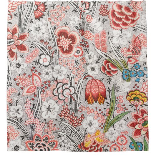 アロバーフローラファブリックデザイン（1759年頃–1815年頃） シャワーカーテン (正面)