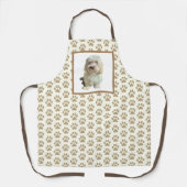 アロバープリントエプロンホワイトハバニーズ エプロン (正面)