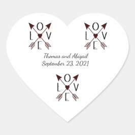 アロパーソナライズされたードの結婚記念日に愛 ハートシール