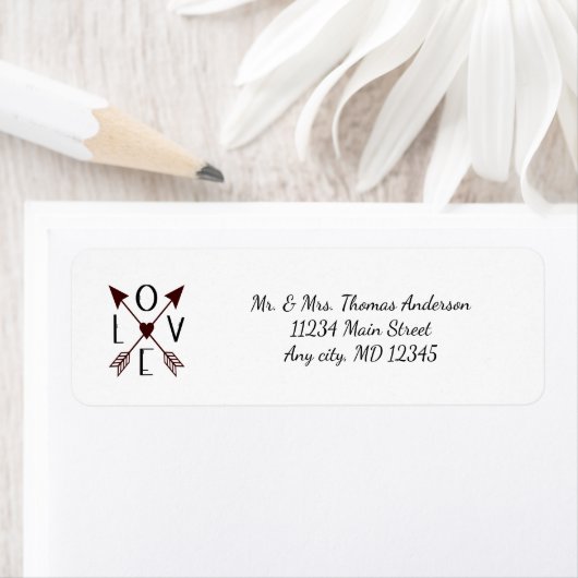 アロパーソナライズされたードの結婚記念日に愛  ラベル (インサイチュ)