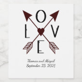 アロパーソナライズされたードの結婚記念日に愛 ワインラベル (シングルラベル)