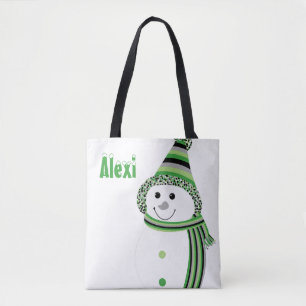 アロプライド雪だるまスノーパーグリーングレーブラック トートバッグ