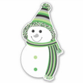 アロプライド雪だるまスノーパーズグリーングレーホワイトブラック シール (正面)