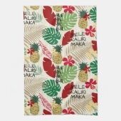 アロホホホホハハワイアントロピカルホリデイ キッチンタオル (縦)
