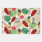 アロホホホホハハワイアントロピカルホリデイ ラッピングペーパーシート (正面)