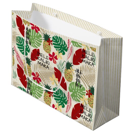 アロホホホホハハワイアントロピカルホリデイ ラージペーパーバッグ (正面アングル)