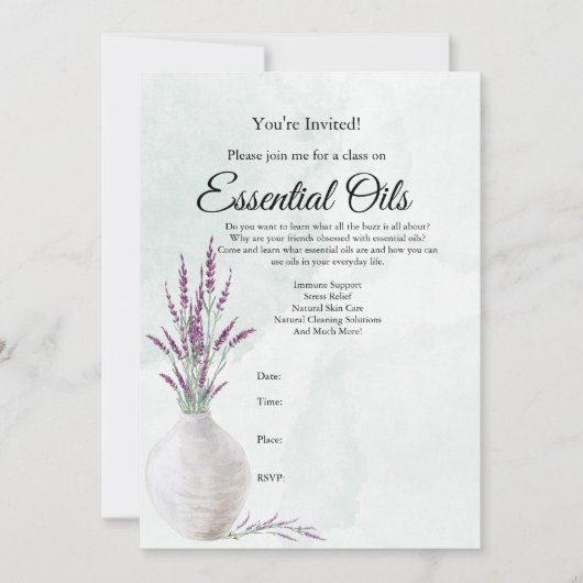 アロマオイル講座のお誘い 招待状 (正面)