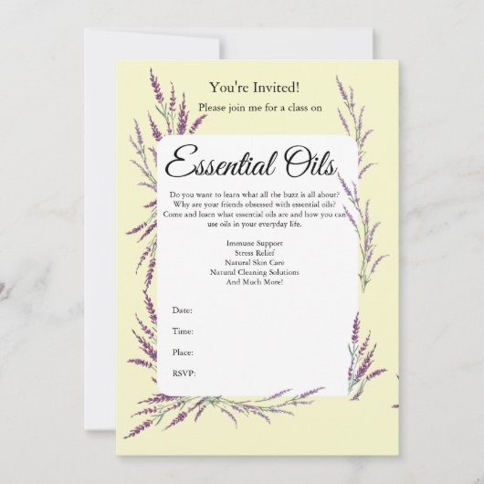 アロマオイル講座のお誘い 招待状 (正面)