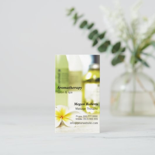 アロマセラピーのスパのスキンケアのマッサージのサロン 予約カード (スタンド正面)