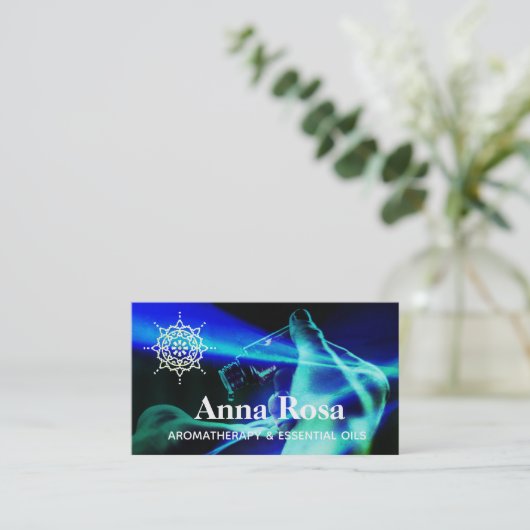 **アロマセラピーの人目を引く精油 名刺 (スタンド正面)