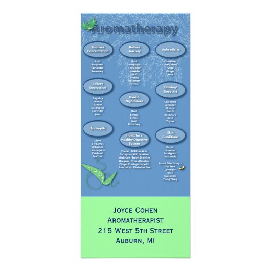 アロマセラピーの棚カード ラックカード (正面)