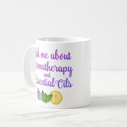 アロマセラピーの精油ビジネスについて私に尋ねて下さい コーヒーマグカップ (正面左)