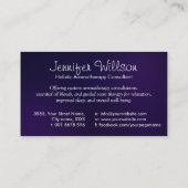 アロマセラピーの練習ホワイトラインアート 名刺 (裏面)