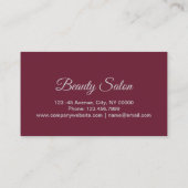 アロマセラピースパネイルサロンペディキュアアポイントメント 予約カード (裏面)