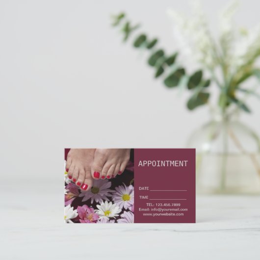 アロマセラピースパネイルサロンペディキュアアポイントメント 予約カード (スタンド正面)