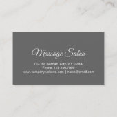 アロマセラピーセラピストホットストーンマッサージサロン 名刺 (裏面)