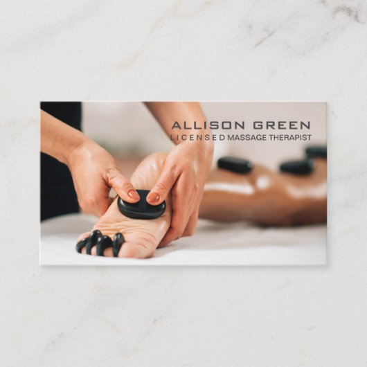 アロマセラピーセラピストホットストーンマッサージサロン 名刺 (正面)