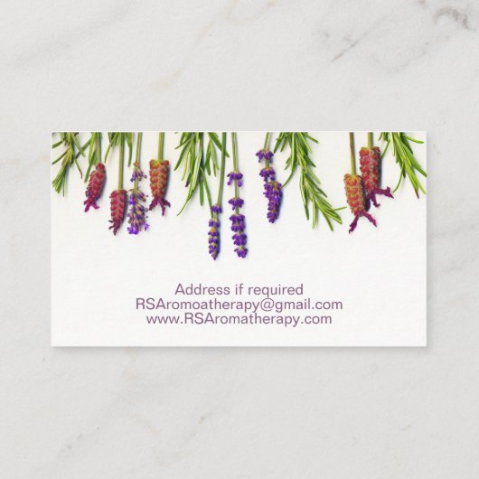 アロマセラピーソープスキンケア 名刺 (裏面)