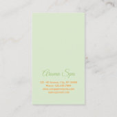 アロマセラピーナチュラルスキンケア顔アポイントメント 予約カード (裏面)