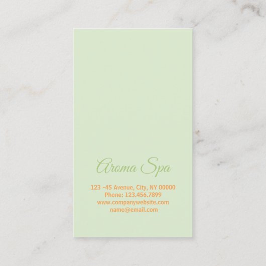 アロマセラピーナチュラルスキンケア顔アポイントメント 予約カード (裏面)