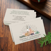 アロマセラピープラクティショナーラインアートイラストレーション 名刺