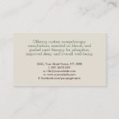 アロマセラピープラクティショナーラインアートイラストレーション 名刺 (裏面)