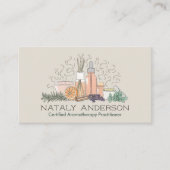 アロマセラピープラクティショナーラインアートイラストレーション 名刺 (正面)