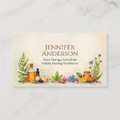 アロマセラピープラクティショナー水彩イラストレーション 名刺 (正面)