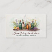 アロマセラピープラクティショナー水彩イラストレーション 名刺 (正面)
