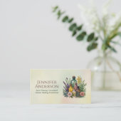 アロマセラピープラクティショナー水彩イラストレーション 名刺 (スタンド正面)