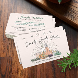 アロマセラピープラクティスラインアートイラストレーション 名刺