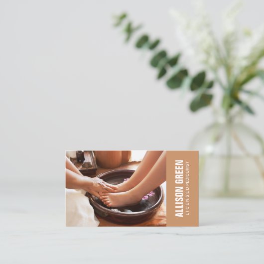 アロマセラピーペディキュアサロンマニキュリスト 名刺 (スタンド正面)