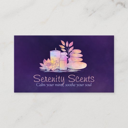 アロマセラピー実践においセラピー水彩 名刺 (正面)
