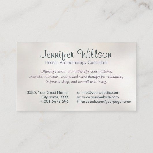 アロマセラピー実践イラストレーション 名刺 (裏面)