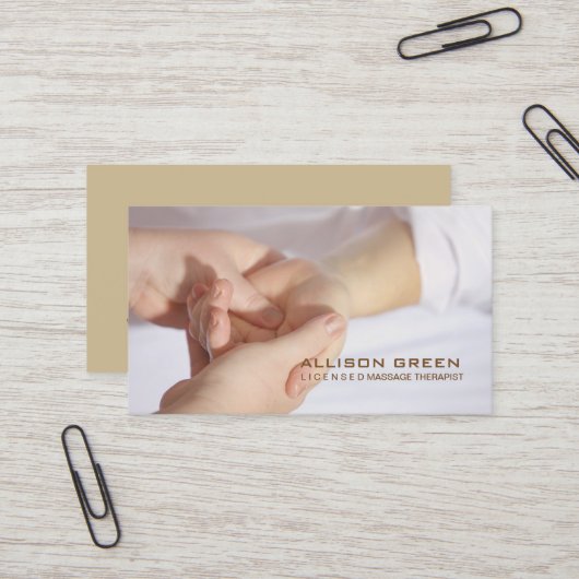 アロマセラピー指圧マッサージセラピスト 名刺 (正面/裏面インサイチュ)
