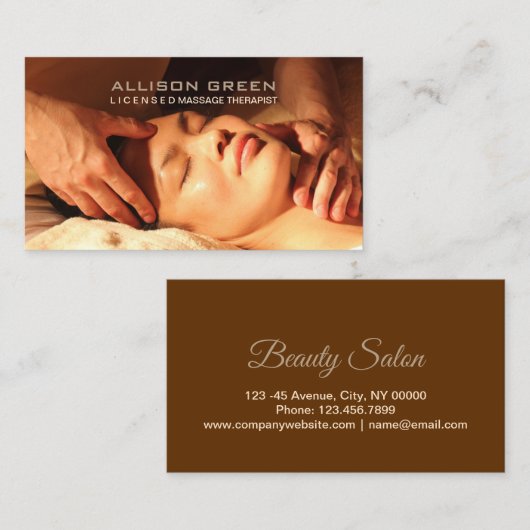 アロマセラピー指圧マッサージセラピスト 名刺 (正面/裏面)