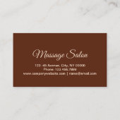 アロマセラピー指圧霊気マッサージセラピスト 名刺 (裏面)